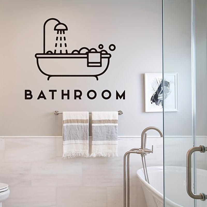 Removable Bathtub Print Wall Sticker for Home and Bathroom Decoration