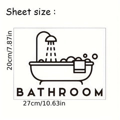 Removable Bathtub Print Wall Sticker for Home and Bathroom Decoration