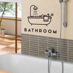 Removable Bathtub Print Wall Sticker for Home and Bathroom Decoration