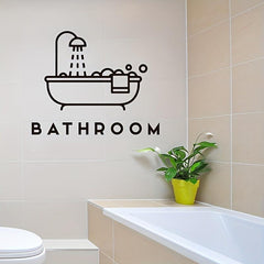 Removable Bathtub Print Wall Sticker for Home and Bathroom Decoration