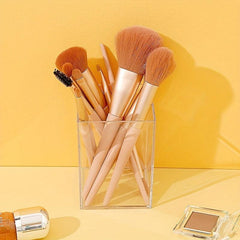 Clear Makeup Organizer with Brush Holder for Bathroom Vanity
