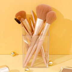 Clear Makeup Organizer with Brush Holder for Bathroom Vanity