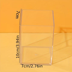 Clear Makeup Organizer with Brush Holder for Bathroom Vanity