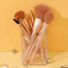Clear Makeup Organizer with Brush Holder for Bathroom Vanity
