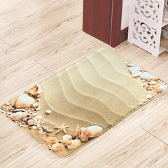 Flannel Memory Cotton Bathroom Mat Seashore Beach Shell Starfish Mat