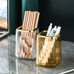 Makeup Brush Storage Bucket Square Pen Holder Organizer
