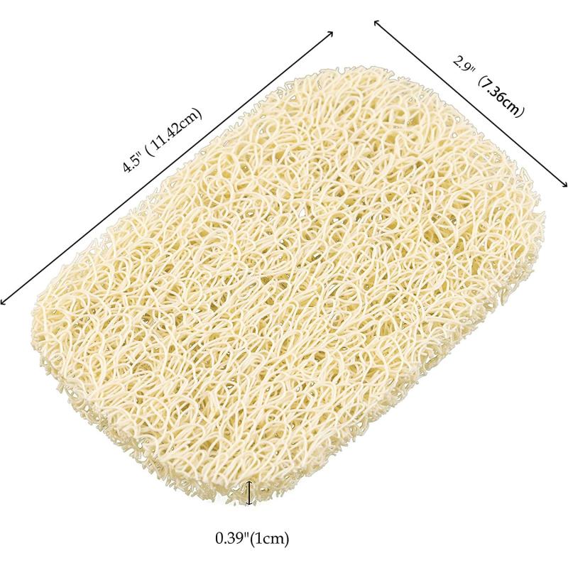 4pcs Beige Soap Saver Non Slip Trays Dishes Holders Recyclable Soap Lifts Pad