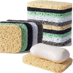 4pcs Beige Soap Saver Non Slip Trays Dishes Holders Recyclable Soap Lifts Pad