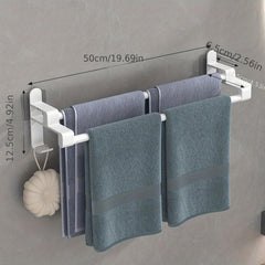 Bathroom Towel Rack Shelf Wall Mounted Holder