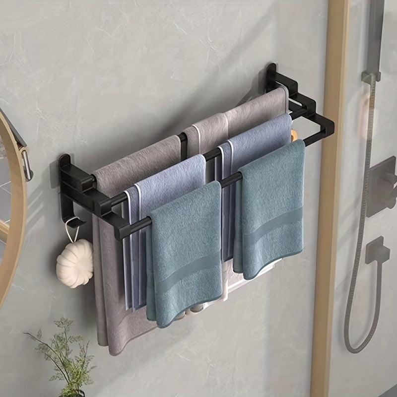 Bathroom Towel Rack Shelf Wall Mounted Holder