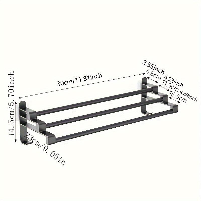 Bathroom Towel Rack Shelf Wall Mounted Holder