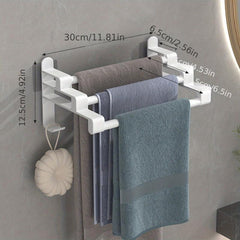 Bathroom Towel Rack Shelf Wall Mounted Holder