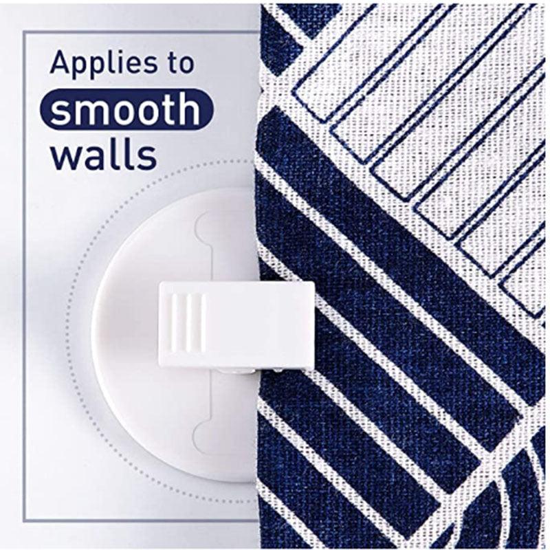 2pcs Punch Shower Curtain Hook Wall Mounted Self Adhesive Clips