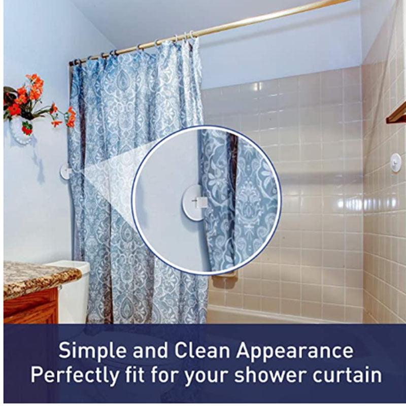 2pcs Punch Shower Curtain Hook Wall Mounted Self Adhesive Clips
