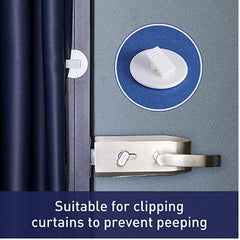 2pcs Punch Shower Curtain Hook Wall Mounted Self Adhesive Clips
