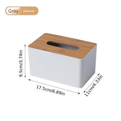 European Modern Paper Towel Box with Bamboo Drawers