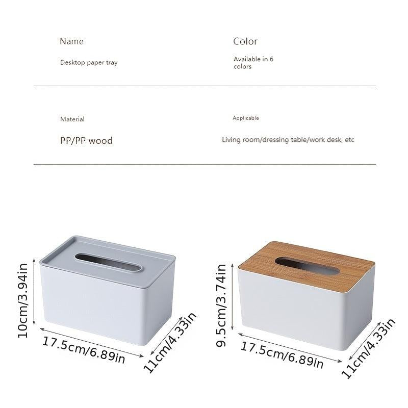 European Modern Paper Towel Box with Bamboo Drawers