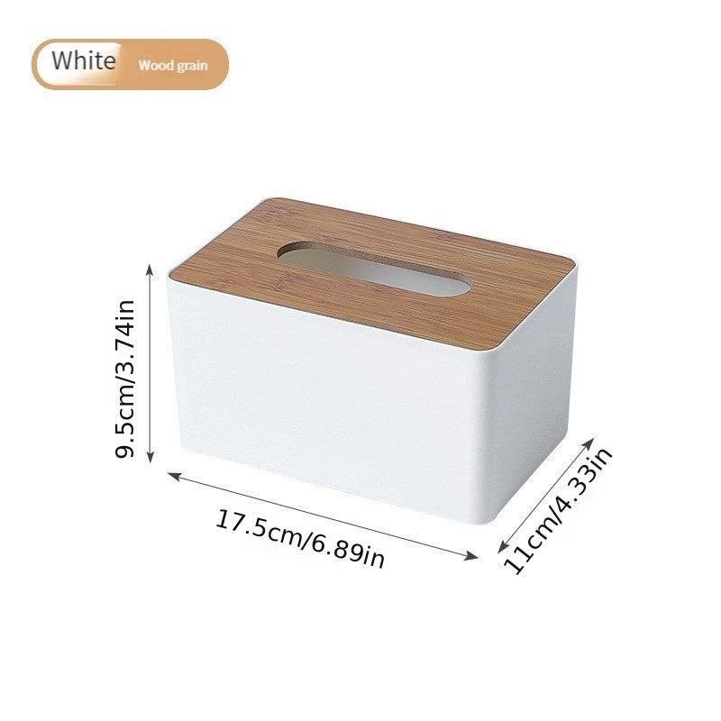 European Modern Paper Towel Box with Bamboo Drawers