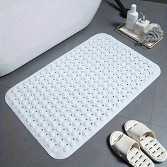 Non-slip Bath Rug with Drain Holes & Suction Cups for Home Bathroom