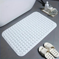 Non-slip Bath Rug with Drain Holes & Suction Cups for Home Bathroom