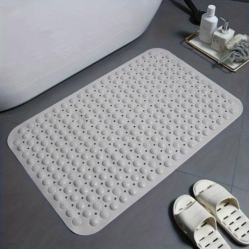 Non-slip Bath Rug with Drain Holes & Suction Cups for Home Bathroom