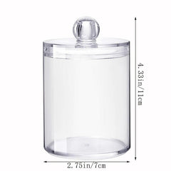2pcs Bathroom Qtip Dispenser Apothecary Jars Clear Plastic Jar Storage Canister