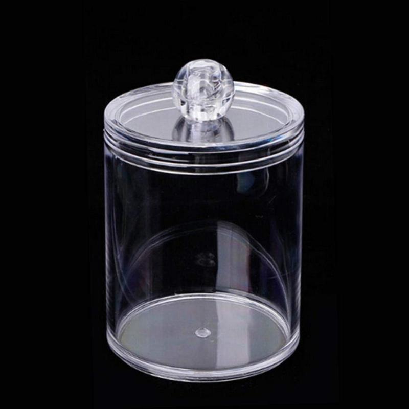 2pcs Bathroom Qtip Dispenser Apothecary Jars Clear Plastic Jar Storage Canister