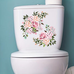 Waterproof Flower Toilet Sticker Self Adhesive Bathroom Decals for Removable Lid