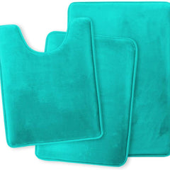 3pcs Flannel Bathroom Mat Set Memory Foam Bath Mat European Style Non Slip Rug