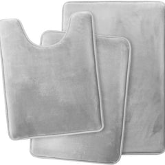 3pcs Flannel Bathroom Mat Set Memory Foam Bath Mat European Style Non Slip Rug
