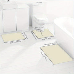 3pcs PVC Anti slip Mesh Floor Mat Non Slip Bathroom Rug Toilet U Shape Mat