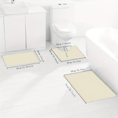 3pcs PVC Anti slip Mesh Floor Mat Non Slip Bathroom Rug Toilet U Shape Mat