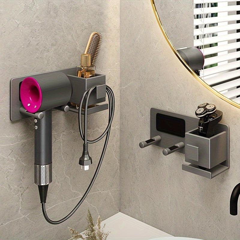 Hair Dryer Holder Wall Mounted Bathroom Storage Rack