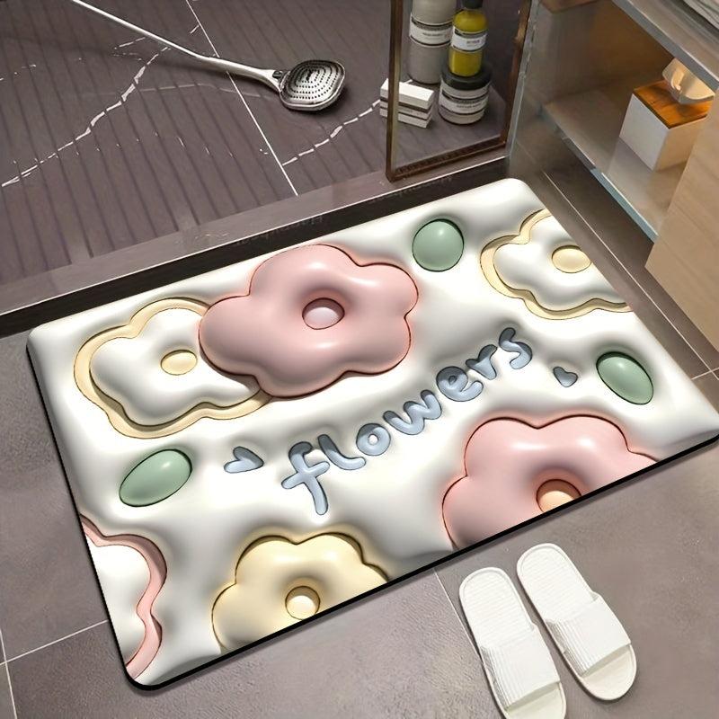 Quick Drying Diatom Mud Bath Rug with Non Slip Backing