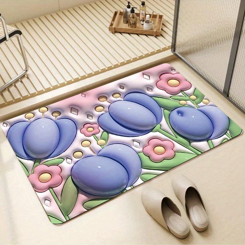 Quick Drying Diatom Mud Bath Rug with Non Slip Backing
