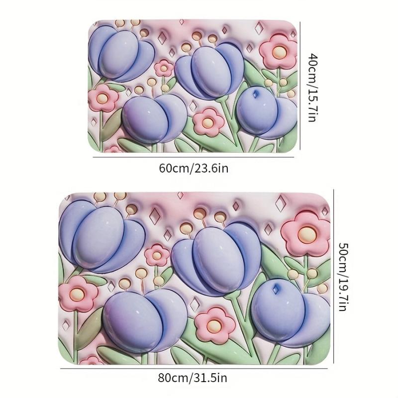 Quick Drying Diatom Mud Bath Rug with Non Slip Backing