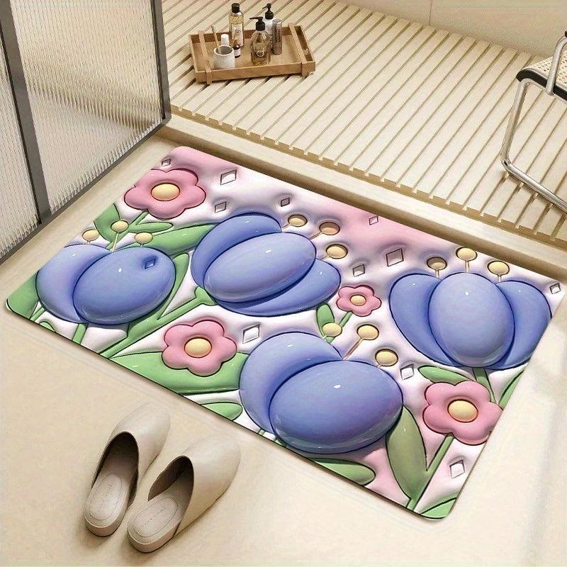 Quick Drying Diatom Mud Bath Rug with Non Slip Backing