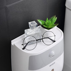 Wall Mounted Toilet Paper Holder Bathroom Tissue Storage Box