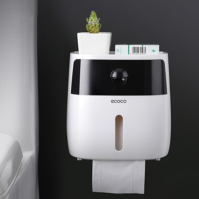 Wall Mounted Toilet Paper Holder Bathroom Tissue Storage Box