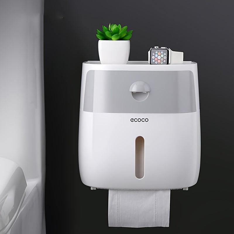 Wall Mounted Toilet Paper Holder Bathroom Tissue Storage Box