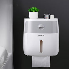 Wall Mounted Toilet Paper Holder Bathroom Tissue Storage Box