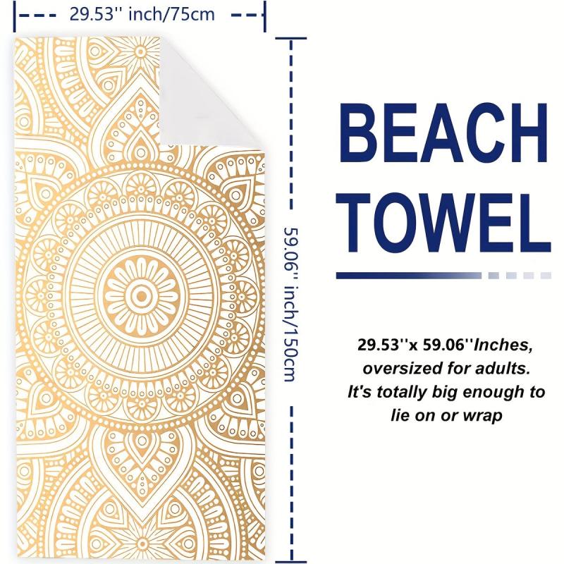 Soft Microfiber Lightweight Beach Towel Quick Dry Water Absorbent Geometric