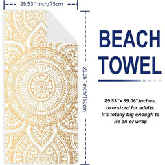 Soft Microfiber Lightweight Beach Towel Quick Dry Water Absorbent Geometric
