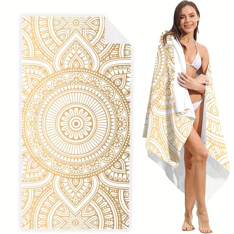 Soft Microfiber Lightweight Beach Towel Quick Dry Water Absorbent Geometric