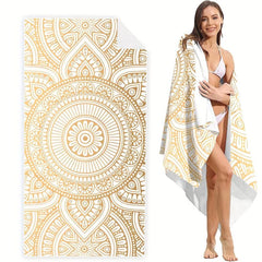 Soft Microfiber Lightweight Beach Towel Quick Dry Water Absorbent Geometric