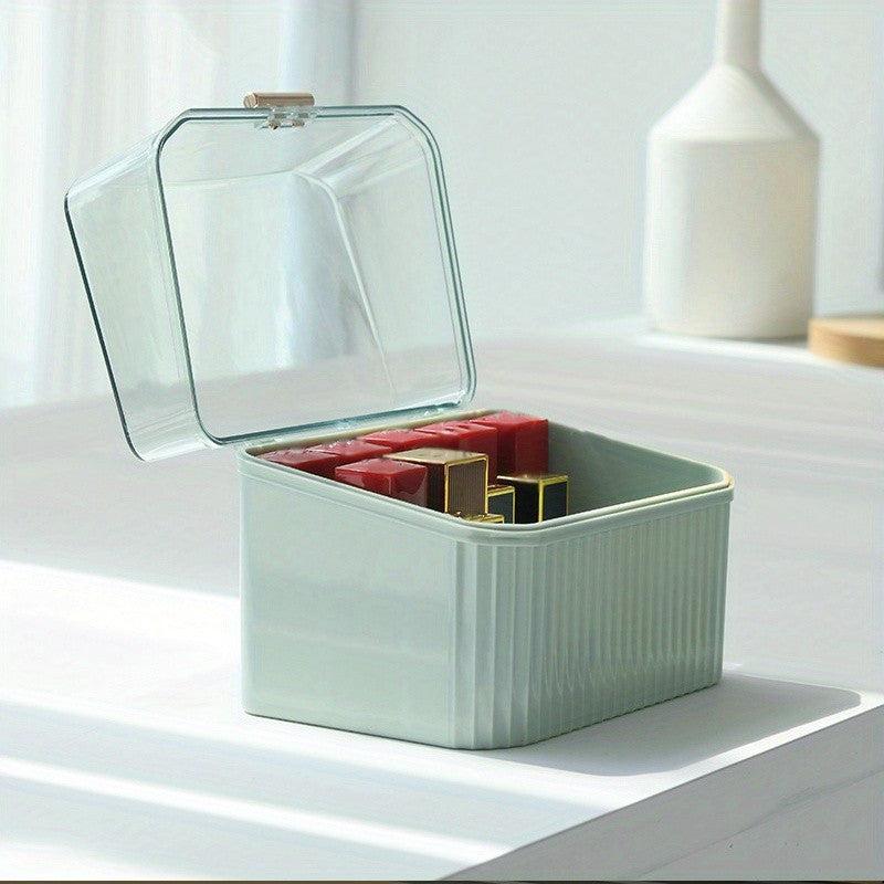 Makeup Storage Box with Cover for Desktop Organization