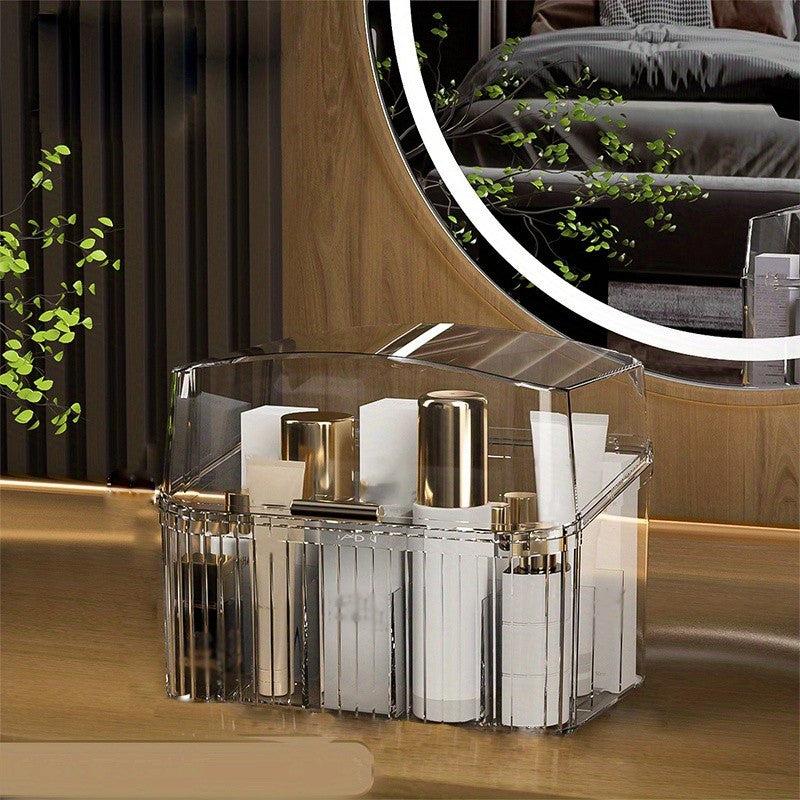Makeup Storage Box with Cover for Desktop Organization