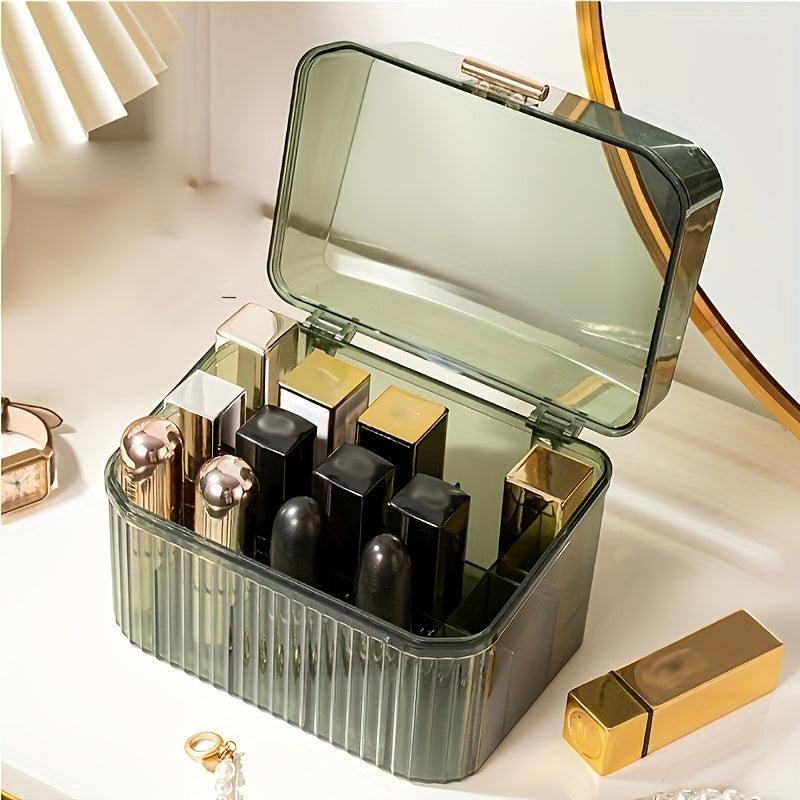 Makeup Storage Box with Cover for Desktop Organization