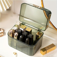 Makeup Storage Box with Cover for Desktop Organization