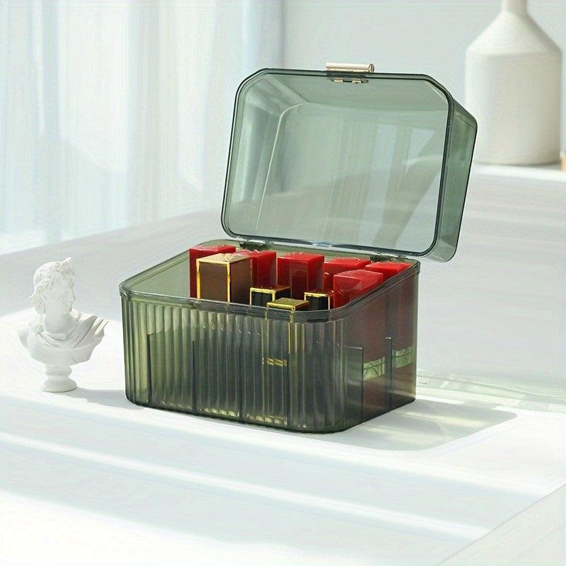 Makeup Storage Box with Cover for Desktop Organization
